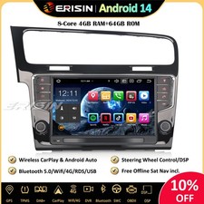 9"64GO Android 14 Autoradio GPS Navi TNT DAB+CarPlay Wifi DSP pour VW Golf VII/7