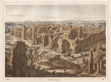 Rome Thermen De Caracalla Original Lithographie Couleur Hochdanz 1869