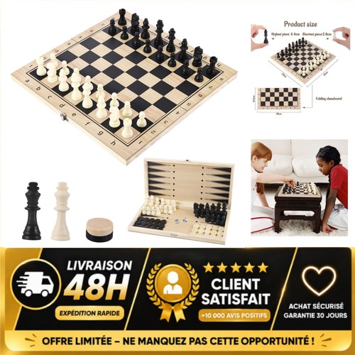 Jeu échecs bois pliable - d'Échecs,