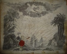 Diplôme Maçonnique Perpignan Franc Maçon an 5844 Pyrénées signé Guérido Catalan