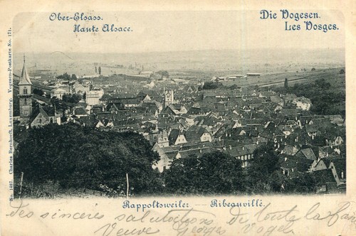 Carte ribeauville une - ribeauville, vue