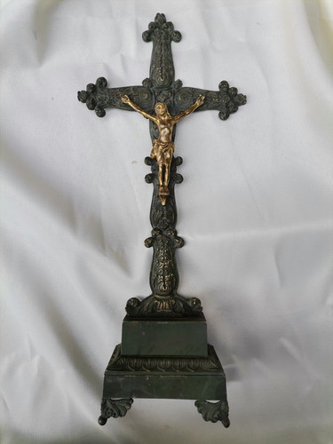 Ancien crucifix autel - crucifix,