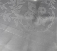 206x206 Damask Flowers Lilies Embroidery Monogram Crown Coat of Arms Tablecloth Offered