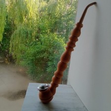 Longue pipe en bois pour tabac Pipe à fumer faite à la main