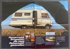 Brochure Poster Eriba Hymermobil 521 581 Motorhome Bedford DINA4 8 S. 1970s
