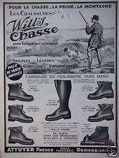 ADVERTISEMENT 1933 WILLS SHOES FOR HUNTING FISHING MOUNTAIN SKI - ACTUYER