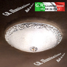 Plafonnier classique Lustre verre cristal 2 l. Ø30 lampe de plafond bain BARONE