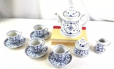 Winterling Strawflower Blue & White Bavaria Tea Set 13 Pc. Tea Pot Cream & Sugar