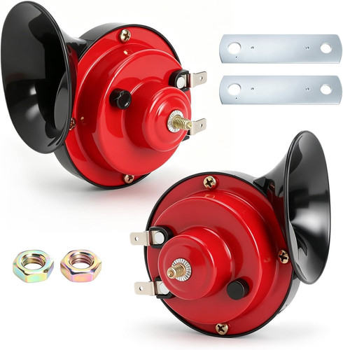 Klaxon voiture 12v rouge - rouge, 2