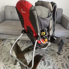 Deuter Kid Comfort Child Carrier & Backpack for Travel & Hiking Red Grey ? NmMT