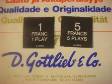 flipper Gottlieb, étiquettes