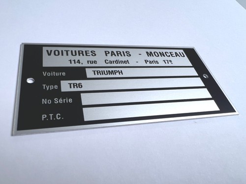 Plaque constructeur triumph - plaque,