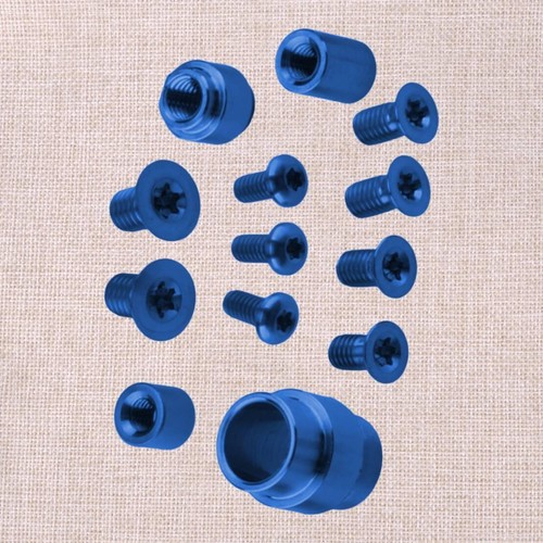 Blue titanium screw set - blue, pivot