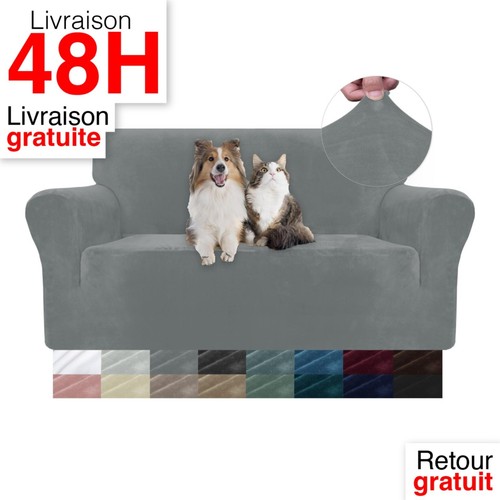 Housse canapé velours - canapé, en