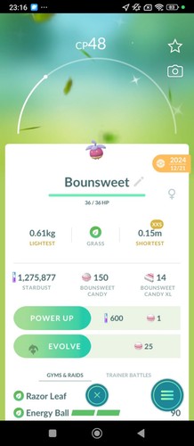Bounsweet shiny xxs registred - shiny, (registred