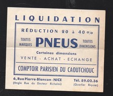 Nice: liquidation of old papers TYRES rubber counter Parisian P44453)