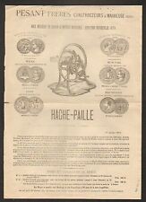 "MAUBEUGE (59) STRAW AXE / manufacturer "HEAVY Brothers" POSTER in 1879