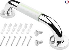 30cm Barre d'Appui WC, Antidérapant avec Lumière Fluorescente, Acier Inox M