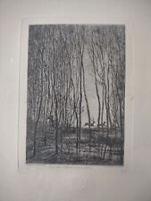 C Daubigny Musee du Louvre Chalcographie “cerfs Sous Bois" Deer In Forest  14" 