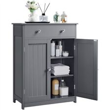 Meuble Rangement Salle de Bain Armoire Toilette 1 Tiroir Meuble Rangement Gris
