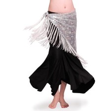 Foulard Danse du Ventre Femme Ceinture Danse Orientale Gland Paon Foulards Ju...