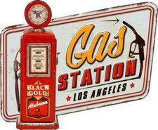 PLAQUE DECORATIVE GAS STATION