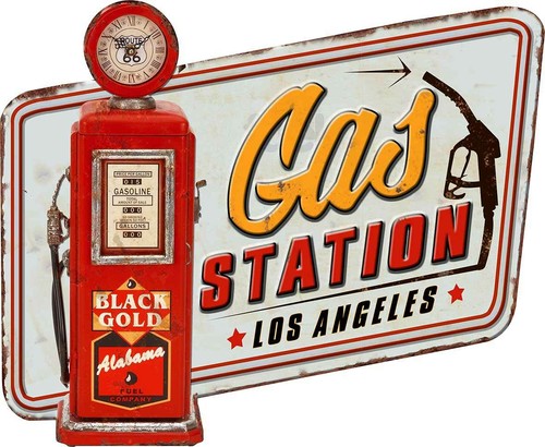 Plaque decorative gas station - plaque,