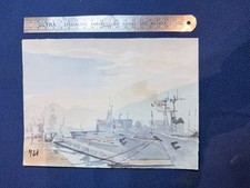 PEINTURE MARINE AQUARELLE MICHEL HERTZ PEINTRE DE LA MARINE PORT DE TOULON ?