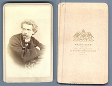 Amand Helm, Wien, Le peintre autrichien Gustave Gaul CDV, Vintage albumen  print