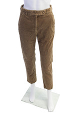 Gerard Darel Womens Slim Leg Corduroy Pants Brown Cotton Size EUR 36