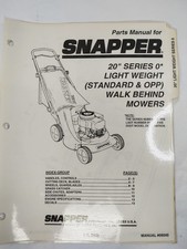 Snapper Parts Manual 20" Series 0 Light Weight (Std & Opp) Walk Behind Mowers