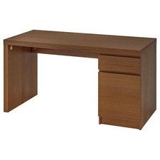 IKEA MALM Desk, Strained Brown-Ash Veneer, Office Desk with Drawers and Storage