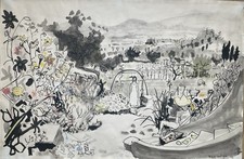 DANY LARTIGUE Aquarelle 1963