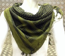 100% Coton Shemagh / Arabe Écharpe/Pashmina/Enveloppant/Sarong. Vert & Noir -