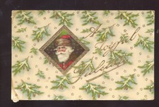 GELCOAT VINTAGE CHRISTMAS POSTCARD SANTA CLAUS MACON MISSOURI 1912