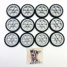 12 Knex Tires Small 1.75" Silver Spoke Wheels - K'nex Replacement Parts