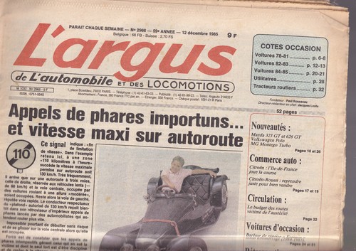 Argus 2966 mazda - l'argus, gt