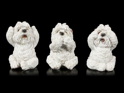 Trois chiens sages figurines - sages,