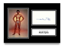 Mark Spitz Signed A4 Photo Autograph Card Olympics Swimmer Gift Display + COA