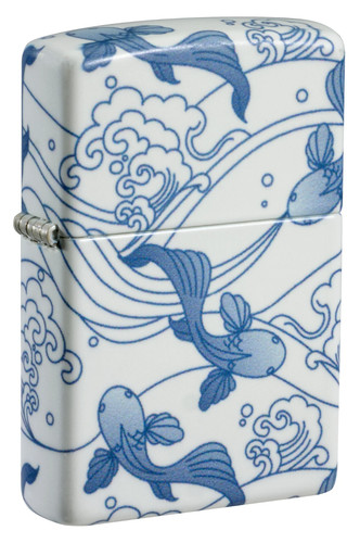 Zippo windproof blue koi fish - blue,