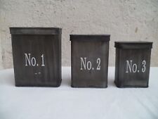 3 SHEET METAL KITCHEN STORAGE MODERN DECOR CONDIMENTS 