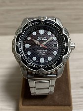 Citizen OXY Air Diver's 200M Men's Watch Silver Tone Black Dial Tested