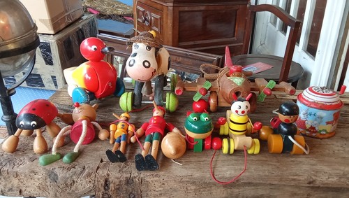 Lot ancien jouet bois - 12,