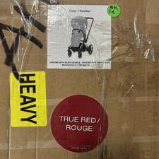 Cybex e-Priam Complete Stroller, True Red Seat with Chrome/Black Frame