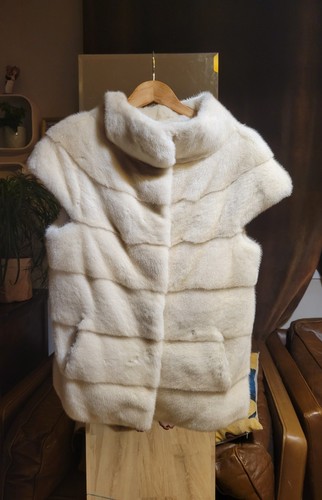 Veste courte vison blanc - en,