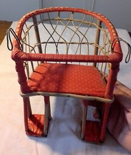 AUTHENTIQUE CHAISE VELO POUR POUPEE EN OSIER ANNEES 60/70