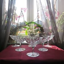 6 Saint Louis Crystal Champagne Cups Model ADOUR Signed