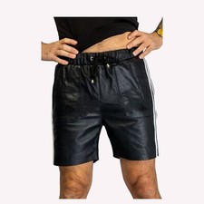 Shorts En Cuir Noir Pour Homme