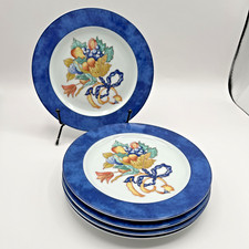 Borghese by Bernardaud Limoges France - 5 Dessert Plates Blue Band - 7.5"