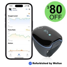 Wellue O2 Ring Pulse Oximeter O2Ring Heart Rate Monitor Continuously Record SpO2